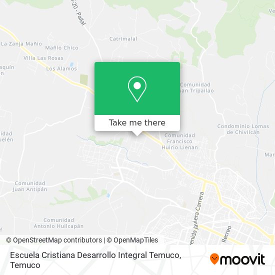 Mapa de Escuela Cristiana Desarrollo Integral Temuco