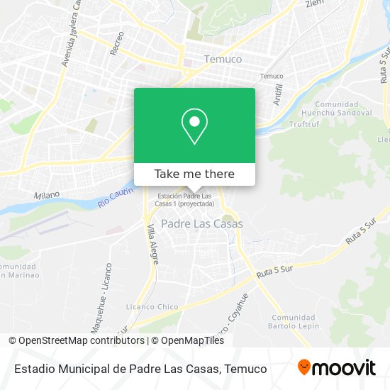 Estadio Municipal de Padre Las Casas map