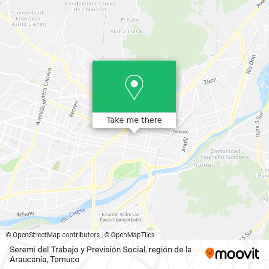 Seremi del Trabajo y Previsión Social, región de la Araucanía map