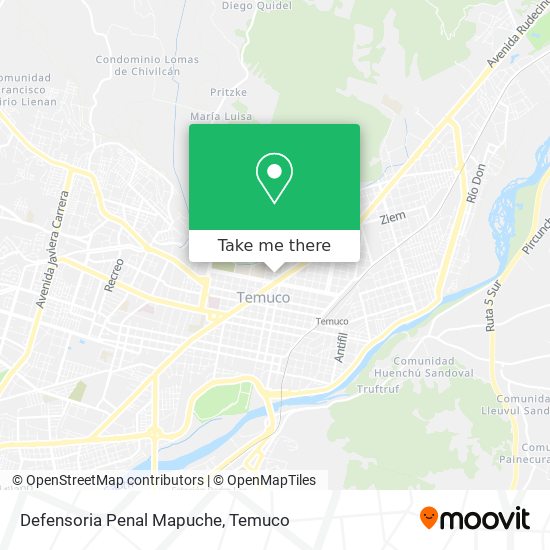 Defensoria Penal Mapuche map