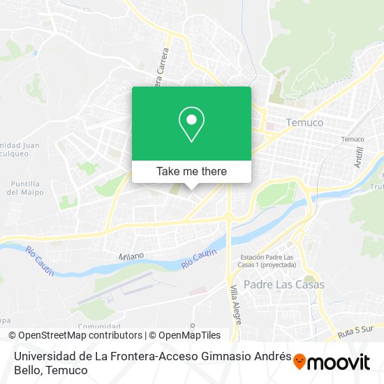 Universidad de La Frontera-Acceso Gimnasio Andrés Bello map