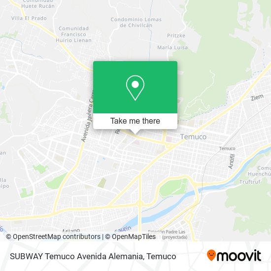 SUBWAY Temuco Avenida Alemania map