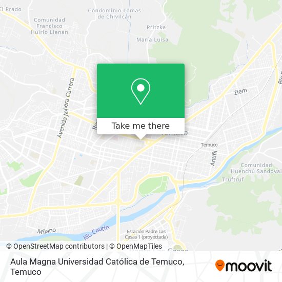 Mapa de Aula Magna Universidad Católica de Temuco