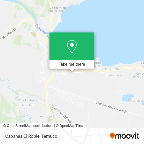 Cabanas El Roble map
