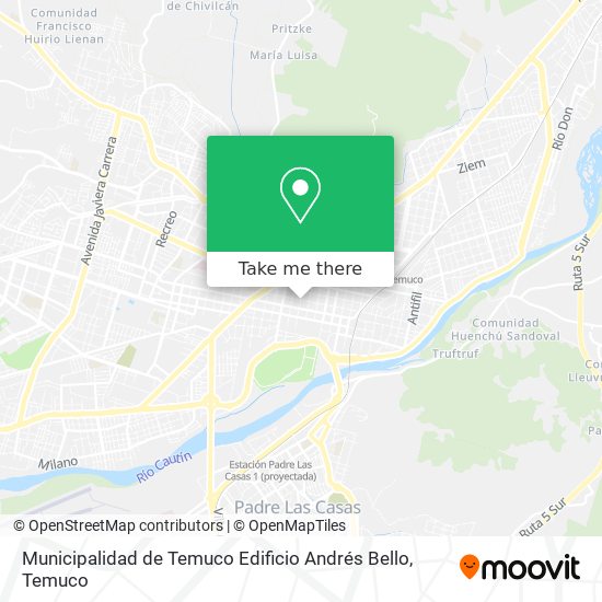 Mapa de Municipalidad de Temuco Edificio Andrés Bello