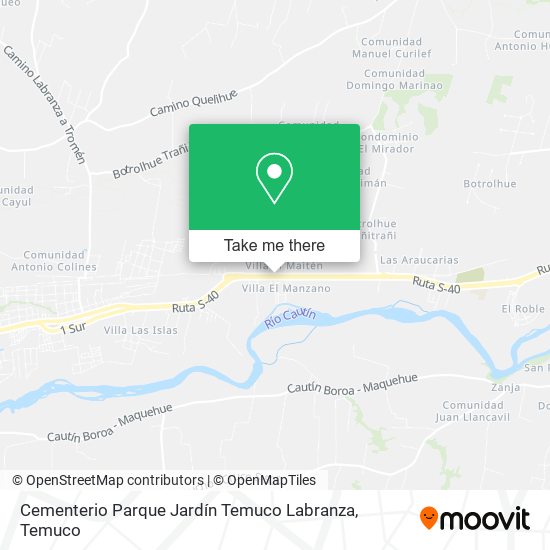 Cementerio Parque Jardín Temuco Labranza map