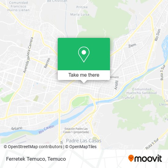 Mapa de Ferretek Temuco