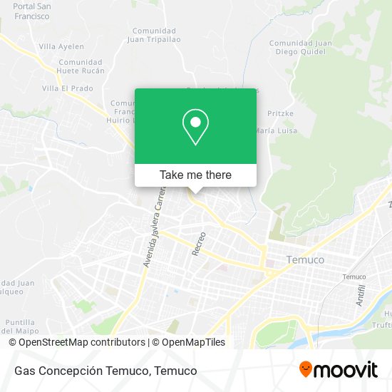 Gas Concepción Temuco map