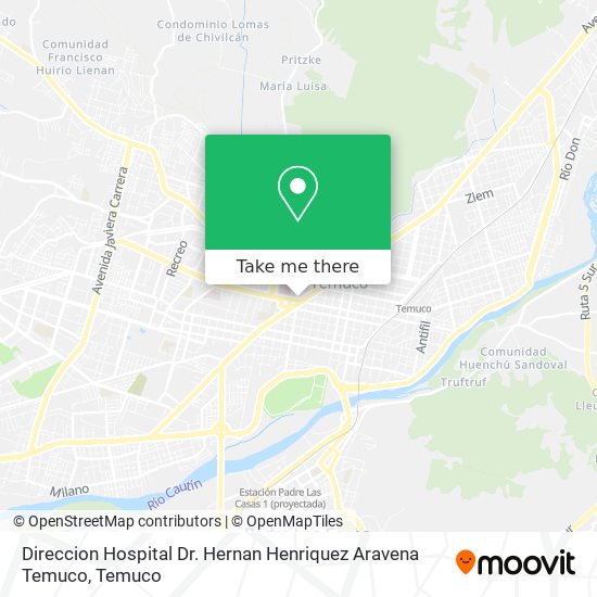 Direccion Hospital Dr. Hernan Henriquez Aravena Temuco map