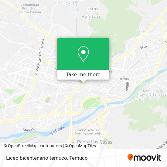 Mapa de Liceo bicentenario temuco