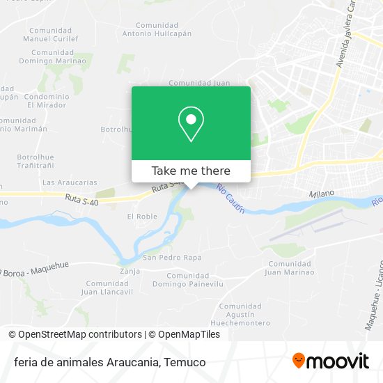 Mapa de feria de animales Araucania