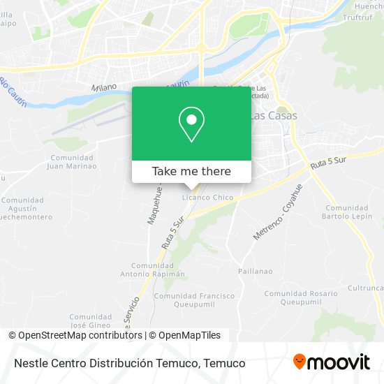 Nestle Centro Distribución Temuco map