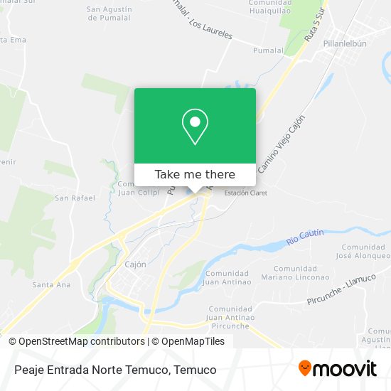 Peaje Entrada Norte Temuco map