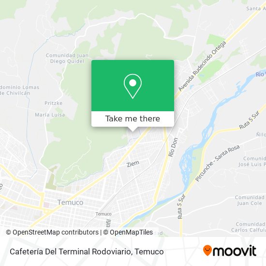 Mapa de Cafetería Del Terminal Rodoviario