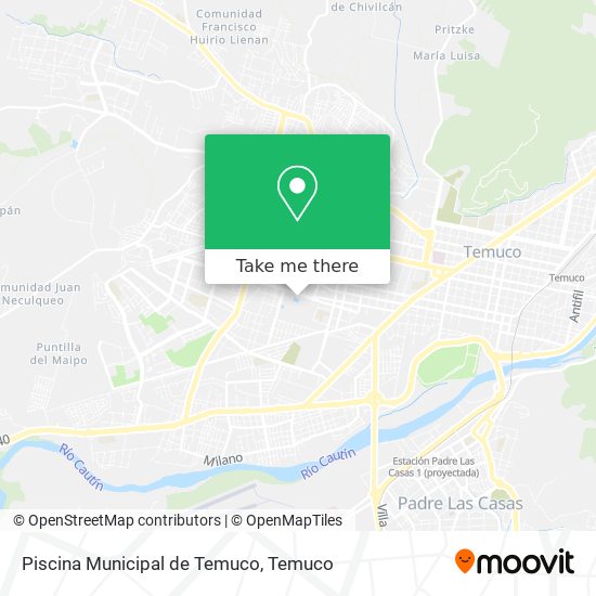 Mapa de Piscina Municipal de Temuco