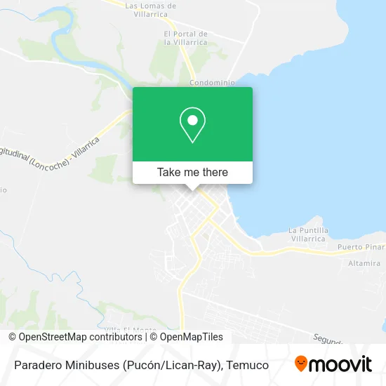 Mapa de Paradero Minibuses (Pucón / Lican-Ray)