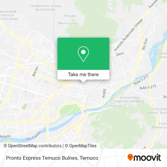 Pronto Express Temuco Bulnes map