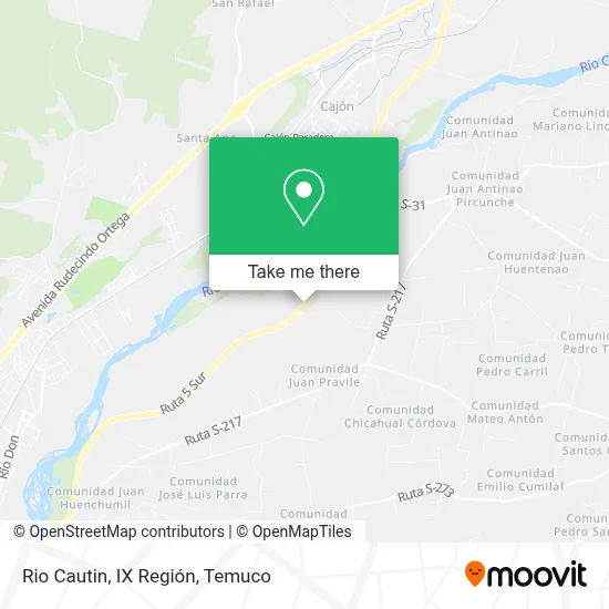 Rio Cautin, IX Región map