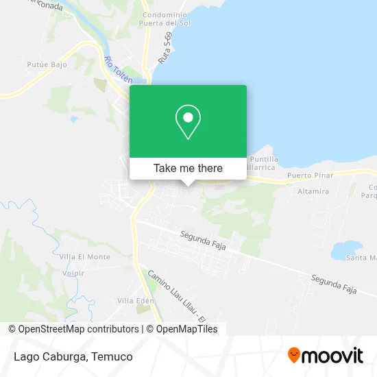 Lago Caburga map