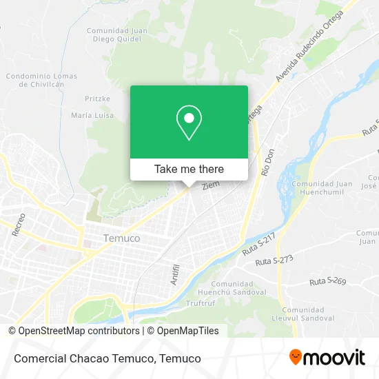 Comercial Chacao Temuco map