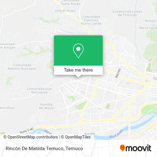 Rincón De Matilda Temuco map