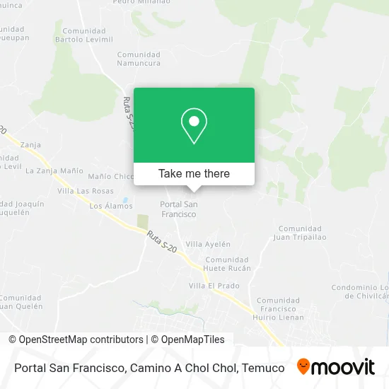 Portal San Francisco, Camino A Chol Chol map