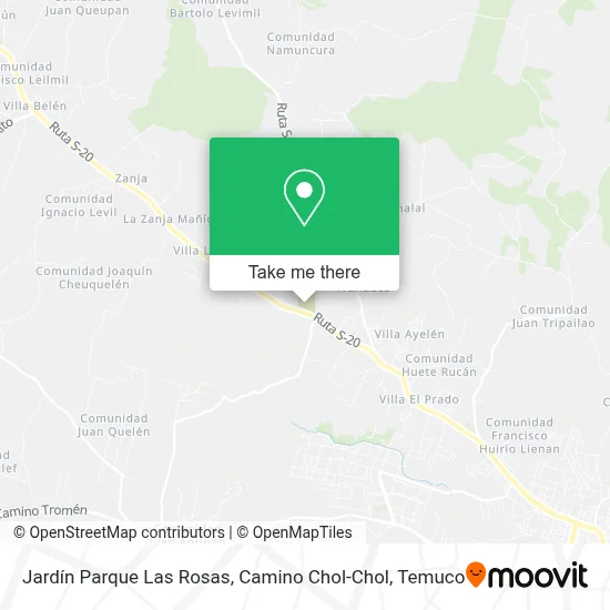 Jardín Parque Las Rosas, Camino Chol-Chol map