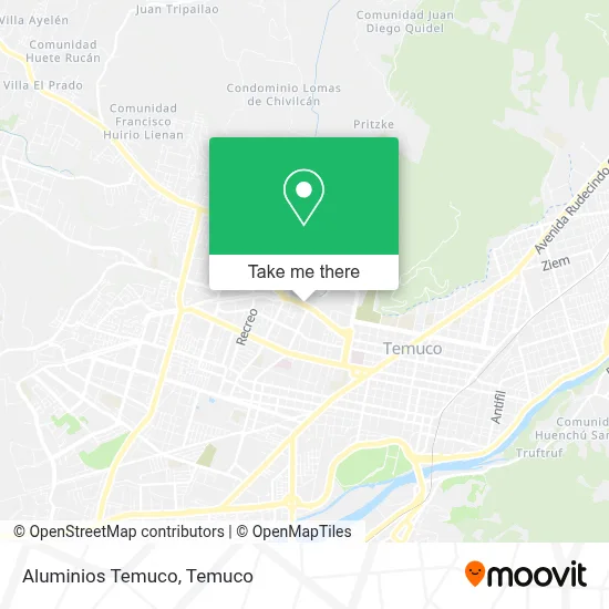 Aluminios Temuco map