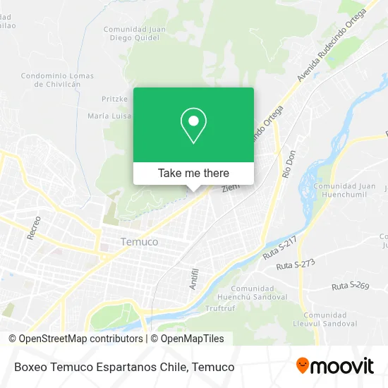 Boxeo Temuco Espartanos Chile map