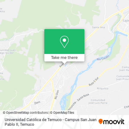 Universidad Católica de Temuco - Campus San Juan Pablo II map