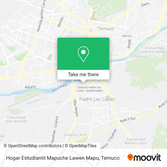 Hogar Estudiantil Mapuche Lawen Mapu map