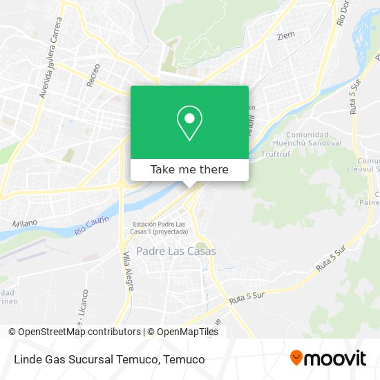Mapa de Linde Gas Sucursal Temuco