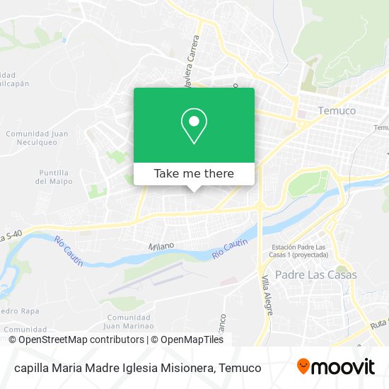 Mapa de capilla Maria Madre Iglesia Misionera