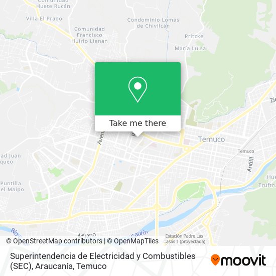 Mapa de Superintendencia de Electricidad y Combustibles (SEC), Araucanía