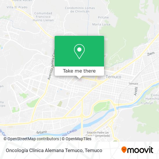 Oncología Clínica Alemana Temuco map