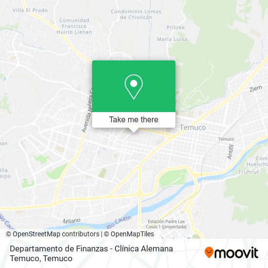 Departamento de Finanzas - Clínica Alemana Temuco map