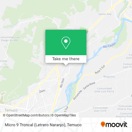 Mapa de Micro 9 Troncal  (Letrero Naranjo)