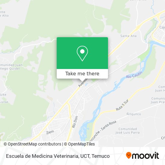 Escuela de Medicina Veterinaria, UCT map