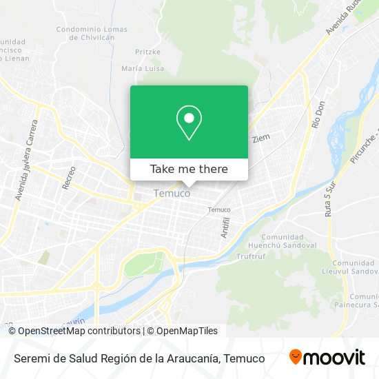 Mapa de Seremi de Salud Región de la Araucanía