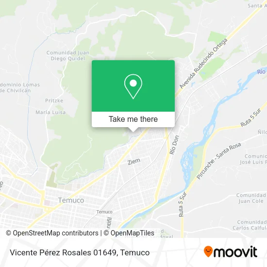 Vicente Pérez Rosales 01649 map