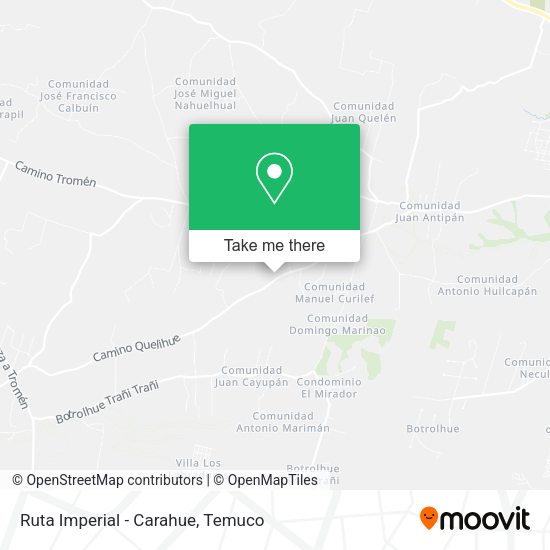 Mapa de Ruta Imperial - Carahue