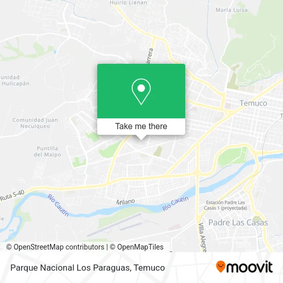 Parque Nacional Los Paraguas map
