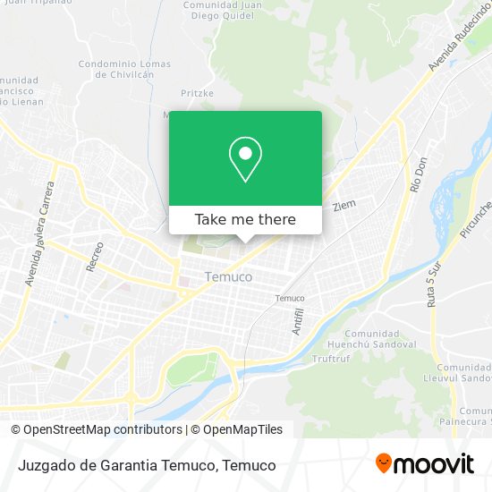 Mapa de Juzgado de Garantia Temuco