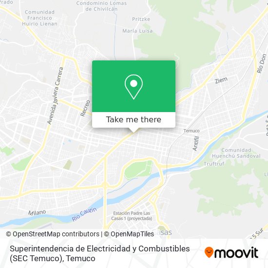 Superintendencia de Electricidad y Combustibles (SEC Temuco) map