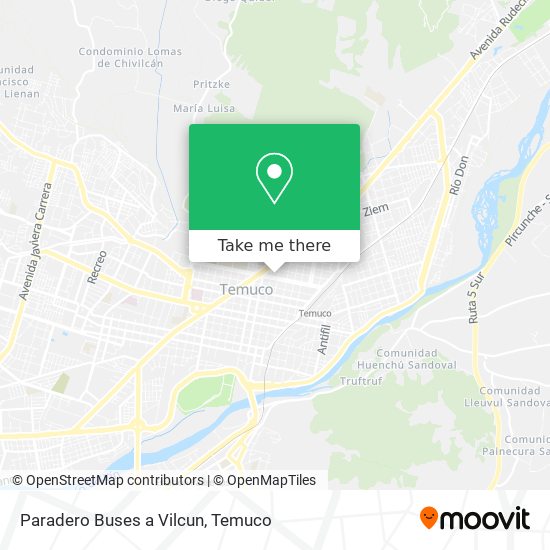 Paradero Buses a Vilcun map