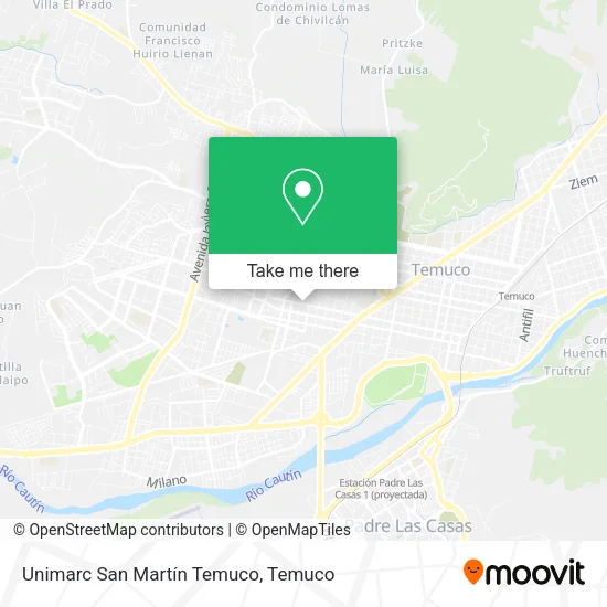 Unimarc San Martín Temuco map