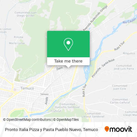 Pronto Italia Pizza y Pasta Pueblo Nuevo map