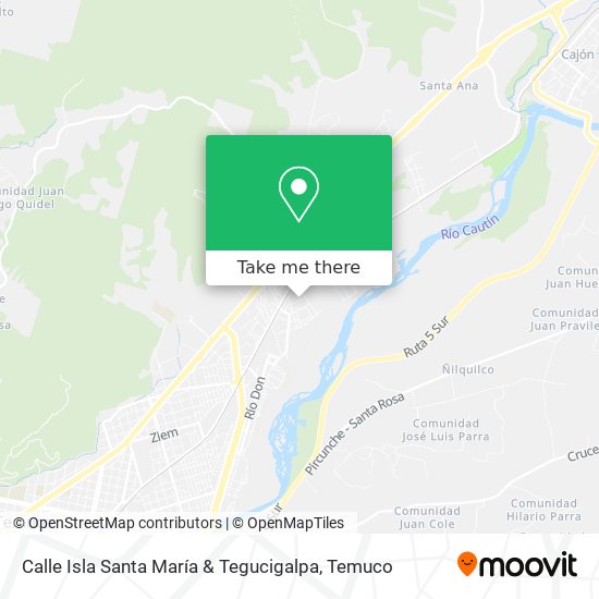 Calle Isla Santa María & Tegucigalpa map