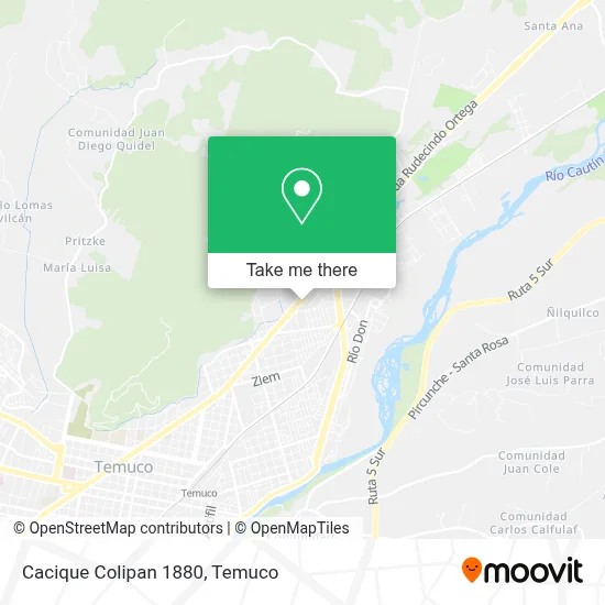Cacique Colipan 1880 map