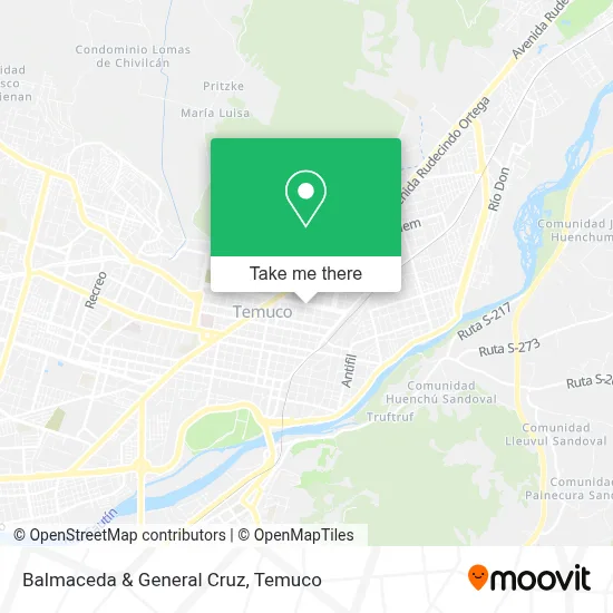 Balmaceda & General Cruz map